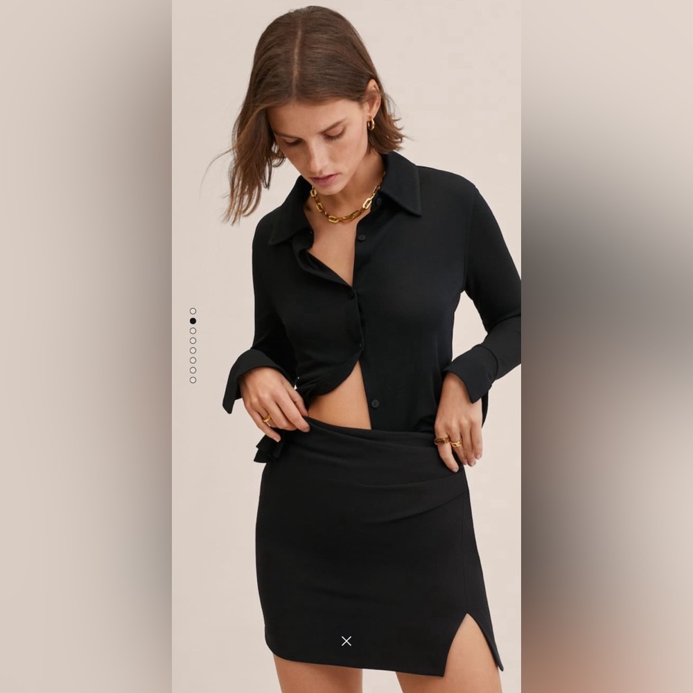 Mango Ruched Detail Skirt